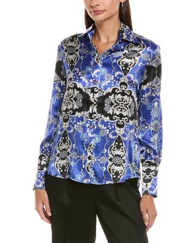 Tyler Boe Tyler Böe Chloe Silk Shirt In Blue