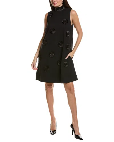Tyler Boe Cleo Ponte Satin Trim Dress In Black
