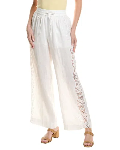 Tyler Boe Tyler Böe Elene Crochet Panel Linen Pant In White