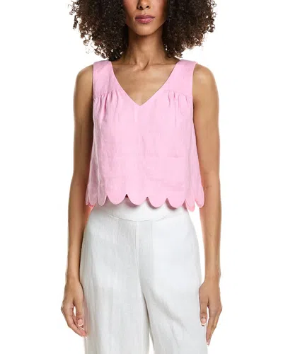 Tyler Boe Emery Linen Crop Top In Pink
