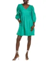 Tyler Boe Eva Linen Mini Dress In Green