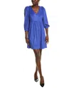 Tyler Boe Eva Solid Linen Dress In Blue In Blue