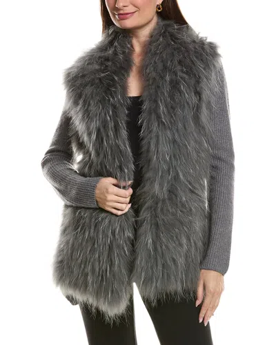 Tyler Boe Tyler Böe Evie Silver Wool & Cashmere-blend Cardigan In Gray