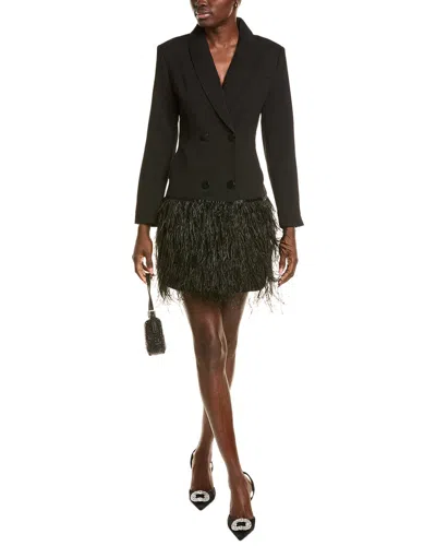 Tyler Boe Tyler Be Feather Jacket Mini Dress In Black | ModeSens