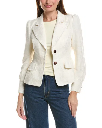 Tyler Boe Gabriella Basketweave Jacket In Ivory In White