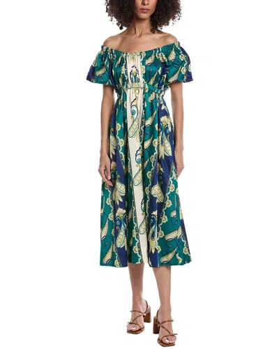 Tyler Boe Hailey Silk-blend Midi Dress In Multi