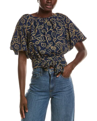 Tyler Boe Tyler Böe Hannah Print Knit Top In Blue