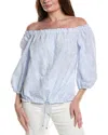 Tyler Boe Jacky Linen-blend Top In Blue