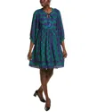 Tyler Boe Janet Crepe Tapestry Dress In Blue Multi In Blue