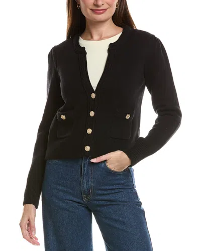 Tyler Boe Tyler Böe Mallory Gold Button Cardigan In Black