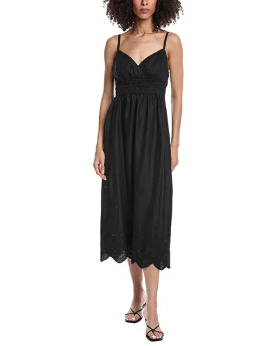 Tyler Boe Maria Linen Midi Dress In Black