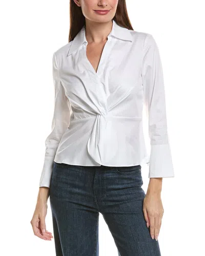 Tyler Boe Paige Cotton Twisted Front Top In White