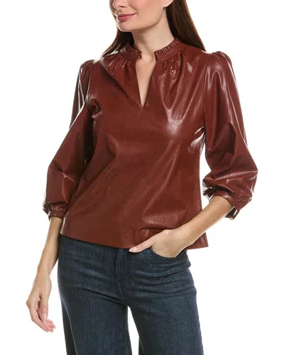 Tyler Boe Tyler Böe Penny Vegan Leather Top In Red
