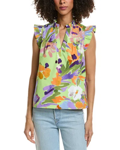 Tyler Boe Piper Chartreuse Floral Top In Multi In Yellow