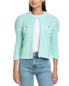 Tyler Boe Cotton Knit Jacket In Lake Blue In Blue