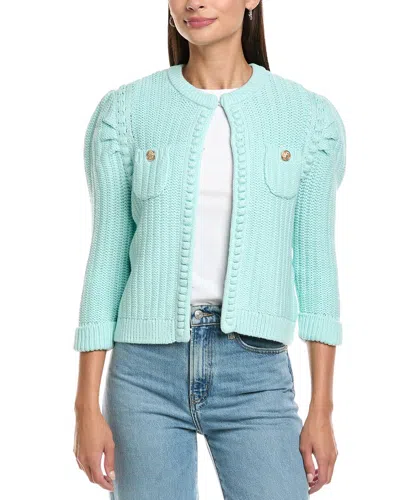 Tyler Boe Tyler Böe Puff Sleeve Knit Jacket In Blue