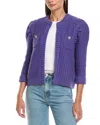 Tyler Boe Tyler Böe Puff Sleeve Knit Jacket In Purple