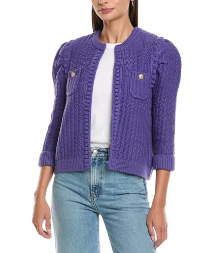 Tyler Boe Tyler Böe Puff Sleeve Knit Jacket In Purple