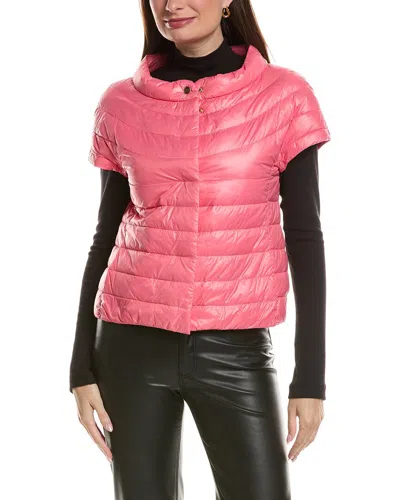Tyler Boe Cap Sleeve Quilted Jacket In Coral In Pink