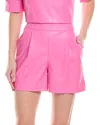 Tyler Boe Stevie Vegan Leather Shorts In Cheeky Pink In Pink