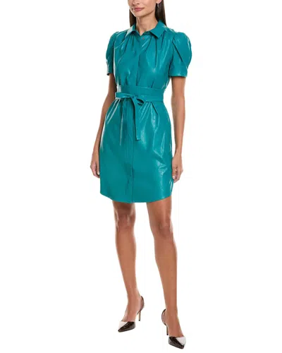 Tyler Boe Veronica Pleather Dress In Deep Lake In Blue