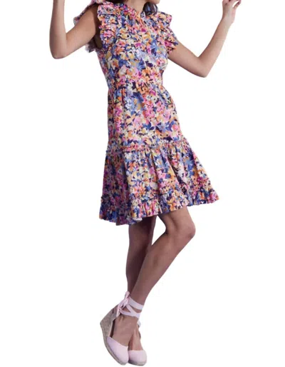 Tyler Boe Ursula Cotton Bouquet Dress In Multi-colored In Pink