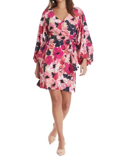 Tyler Boe Val Silk Dress In Watercolor Floral In Multi