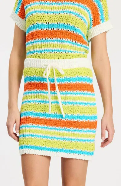 Tyler Boe Vero Knit Mini Skirt In Knit Stripes In Multi