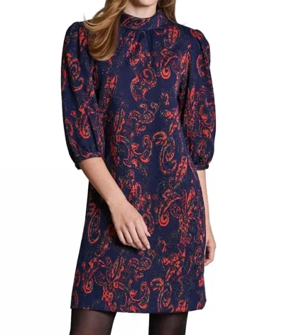 Tyler Boe Vicky Knit Dress In Graphic Cobalt Blue In Multi