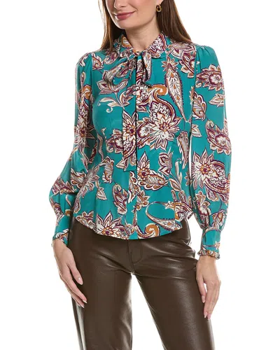 Tyler Boe Vivian Silk Blouse In Green