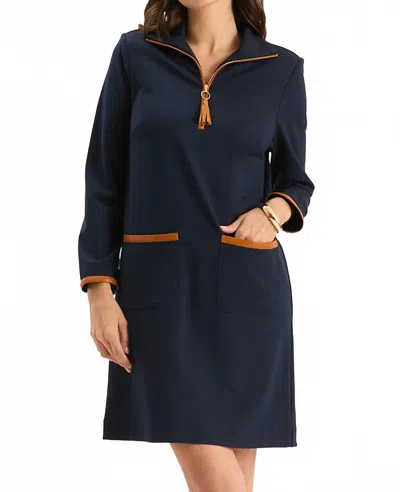 Tyler Boe Women's Helena Pointe Trimmed Dress In Navy In Blue