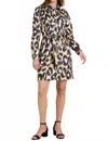 Tyler Boe Ziva Faux Suede Dress Big Animal Print In Multi In Multi
