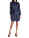 Tyler Boe Ziva Faux Suede Shirtdress In Navy In Blue