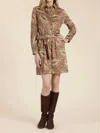 Tyler Boe Ziva Mini Dress In Brown Leaf In Multi