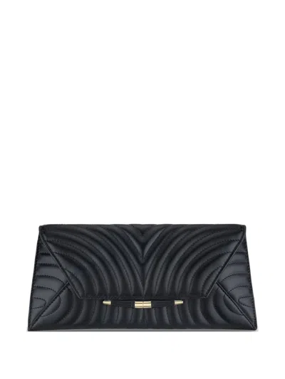 Tyler Ellis Aimee Quilted Leather Clutch Bag In Black