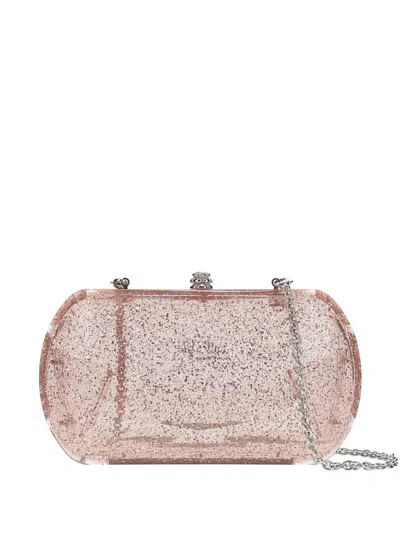 Tyler Ellis Giulia Glitter-effect Clutch Bag In Pink