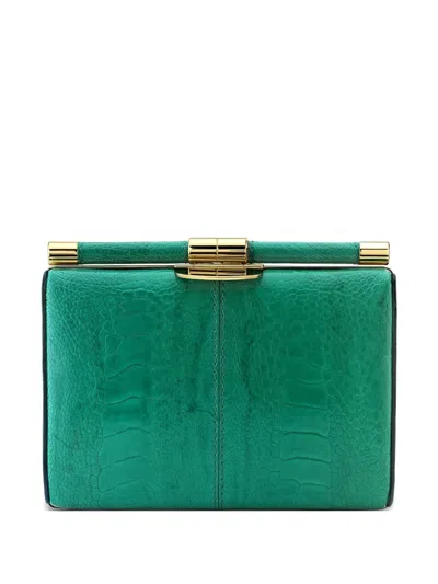 Tyler Ellis Jamie Ostrich-leg Clutch Bag In Green