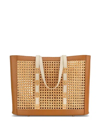 Tyler Ellis Jumbo Bristol Wicker-leather Tote Bag In Brown