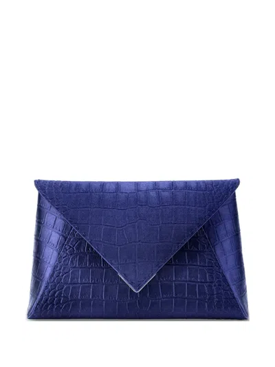 Tyler Ellis Large Lee Pouchet Clutch Bag In Blue