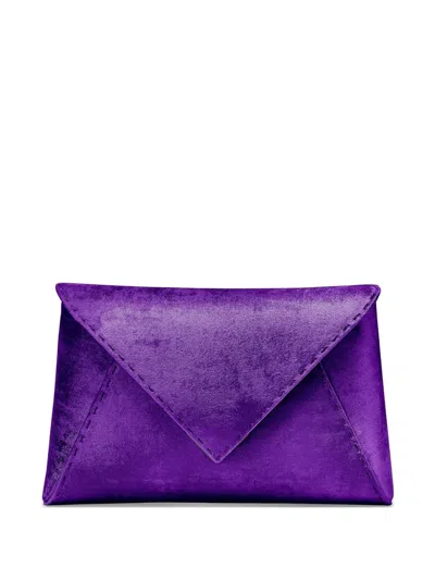 Tyler Ellis Large Lee 'pouchet' Crushed Texture Clutch Bag In Purple