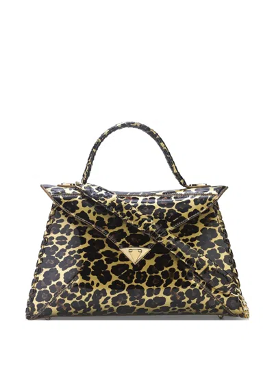 Tyler Ellis Large Lj Leopard-print Patent Leather Tote Bag In Multi