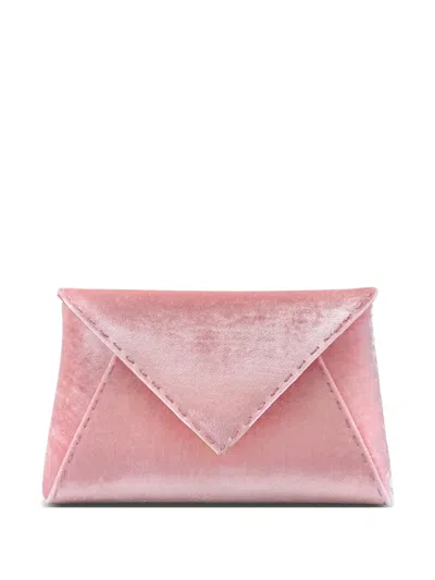 Tyler Ellis Lee Pouchet Crushed-velvet Clutch Bag In Pink