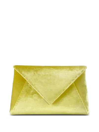 Tyler Ellis Lee Pouchet Crushed-velvet Clutch Bag In Yellow