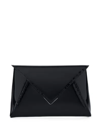 Tyler Ellis Lee Pouchet Patent Leather Clutch Bag In Black