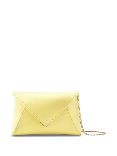 Tyler Ellis Lee Pouchet Satin Clutch Bag In Yellow