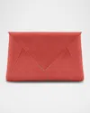 Tyler Ellis Lee Small Pouchet Leather Clutch Bag In Geranium