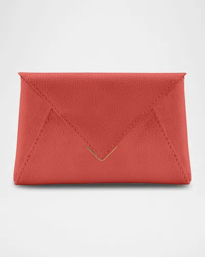 Tyler Ellis Lee Small Pouchet Leather Clutch Bag In Geranium