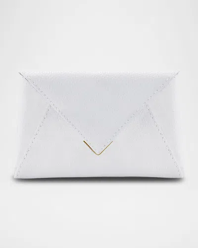 Tyler Ellis Lee Small Pouchet Leather Clutch Bag In Marshmallow