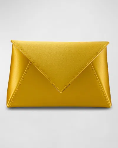 Tyler Ellis Lee Small Satin Pouchette Clutch Bag In Canary