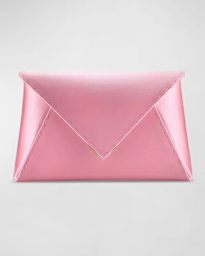 Tyler Ellis Lee Small Satin Pouchette Clutch Bag In Rose Petal